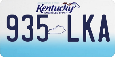 KY license plate 935LKA