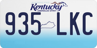 KY license plate 935LKC
