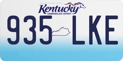 KY license plate 935LKE
