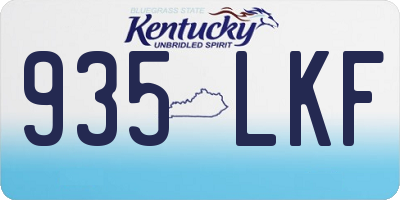 KY license plate 935LKF