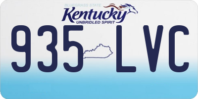 KY license plate 935LVC