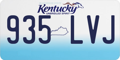 KY license plate 935LVJ