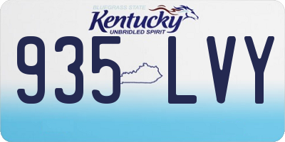 KY license plate 935LVY