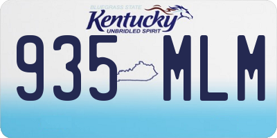 KY license plate 935MLM