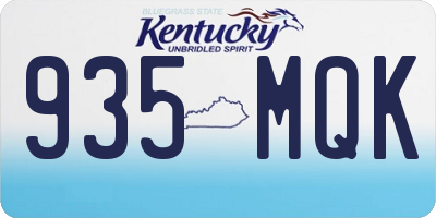 KY license plate 935MQK