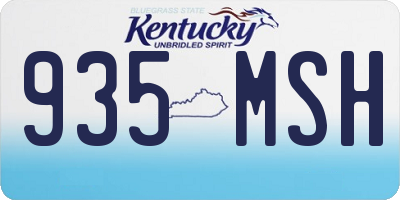 KY license plate 935MSH