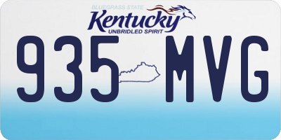 KY license plate 935MVG