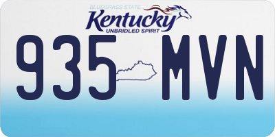 KY license plate 935MVN