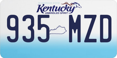 KY license plate 935MZD