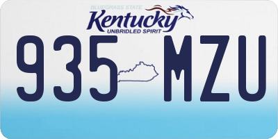 KY license plate 935MZU