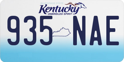KY license plate 935NAE