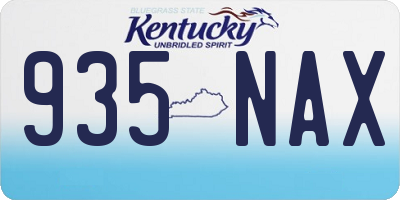KY license plate 935NAX