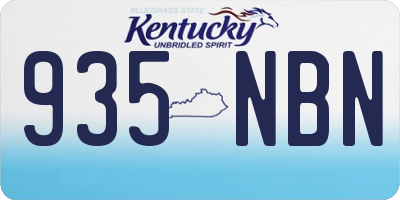 KY license plate 935NBN