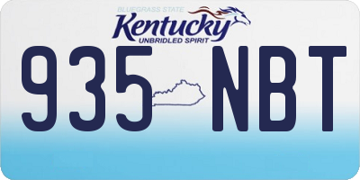 KY license plate 935NBT