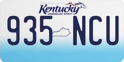 KY license plate 935NCU
