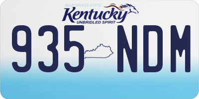 KY license plate 935NDM