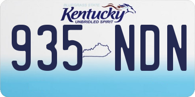 KY license plate 935NDN