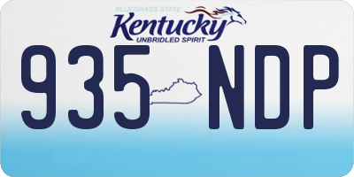 KY license plate 935NDP
