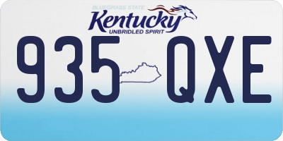 KY license plate 935QXE