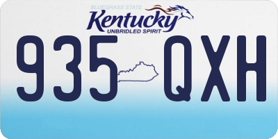 KY license plate 935QXH
