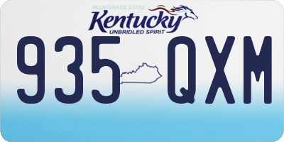 KY license plate 935QXM