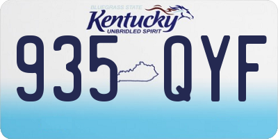 KY license plate 935QYF