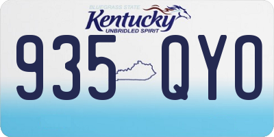 KY license plate 935QYO