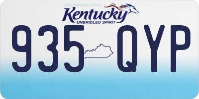 KY license plate 935QYP