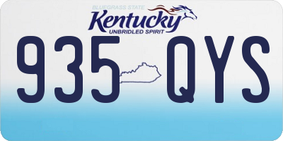 KY license plate 935QYS