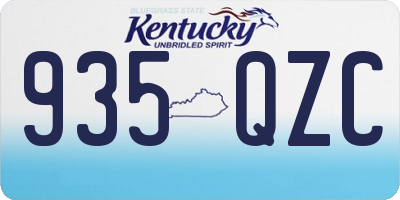 KY license plate 935QZC
