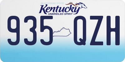 KY license plate 935QZH
