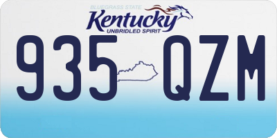 KY license plate 935QZM
