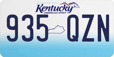 KY license plate 935QZN