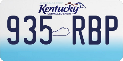 KY license plate 935RBP