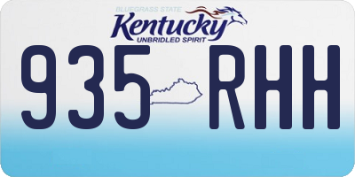 KY license plate 935RHH