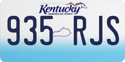 KY license plate 935RJS