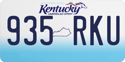 KY license plate 935RKU