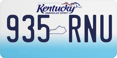 KY license plate 935RNU