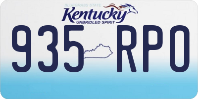 KY license plate 935RPO