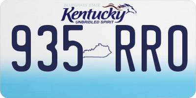 KY license plate 935RRO