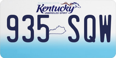 KY license plate 935SQW