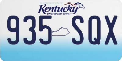 KY license plate 935SQX