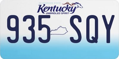 KY license plate 935SQY