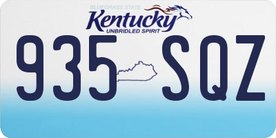KY license plate 935SQZ