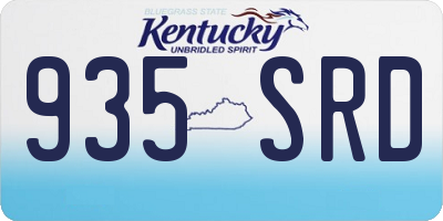 KY license plate 935SRD