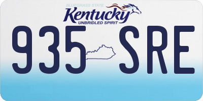 KY license plate 935SRE