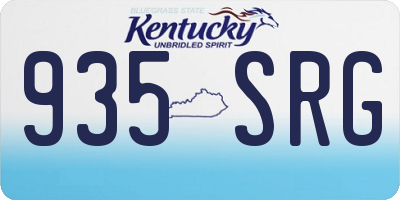 KY license plate 935SRG