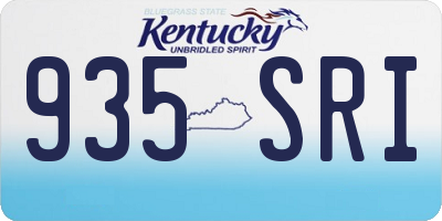 KY license plate 935SRI