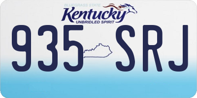 KY license plate 935SRJ
