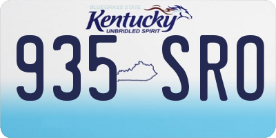 KY license plate 935SRO